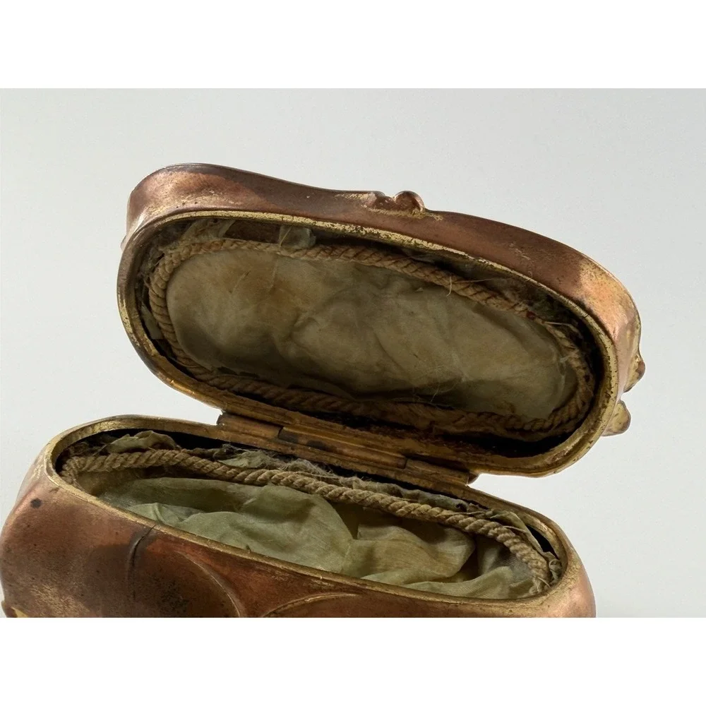Antique Jennings Bros JB Art Nouveau Jewelry Casket Trinket Box Footed